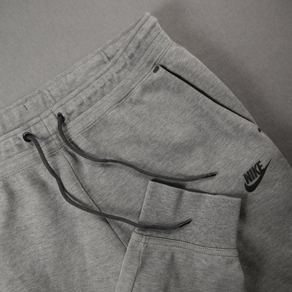 Nike Tech Fleece Joggers Mens M Grey Heather Tapered Sweatpants 805162-091